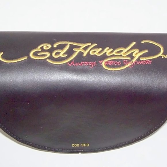 Ed Hardy Aviator Sunglasses Black Eagle vs Snake Battle EHS011 with Case and Cle - Picture 4 of 4